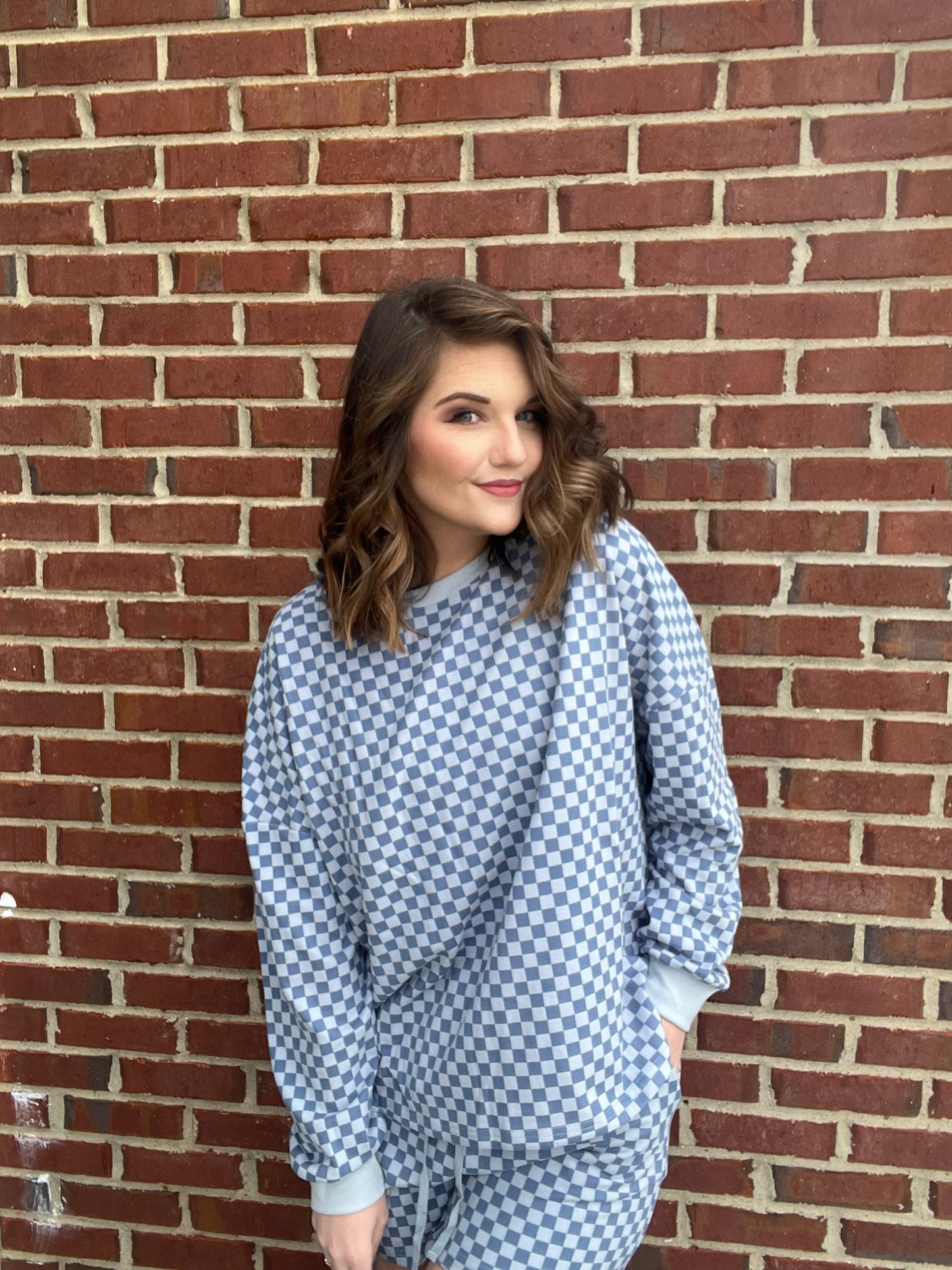 Denim Blue Check Set