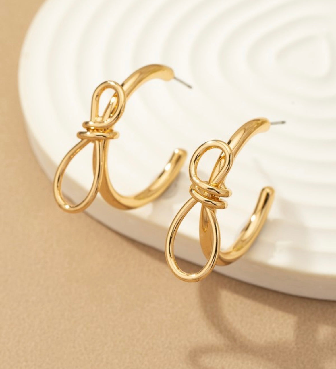 Brass Bow Hoops