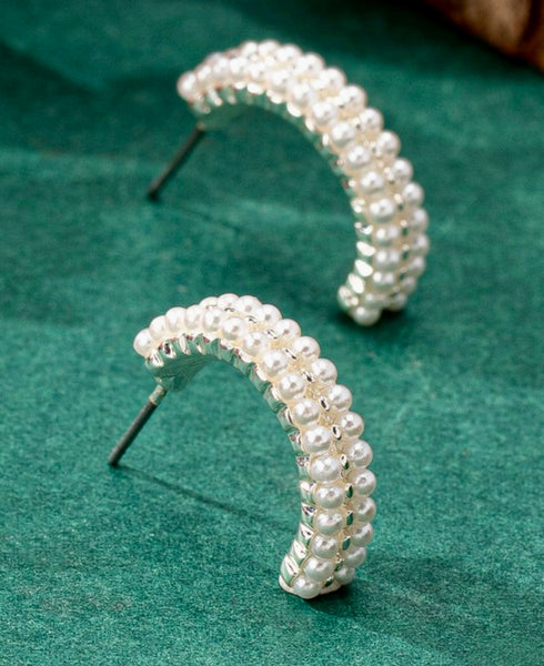 Pave Pearl Hoop