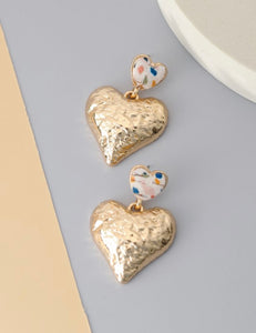 Heart Speckled Print Earring