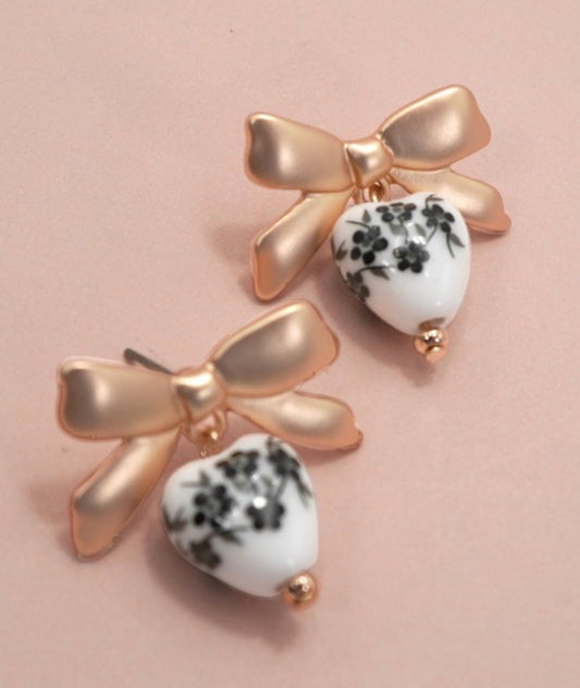 Black Floral Bows