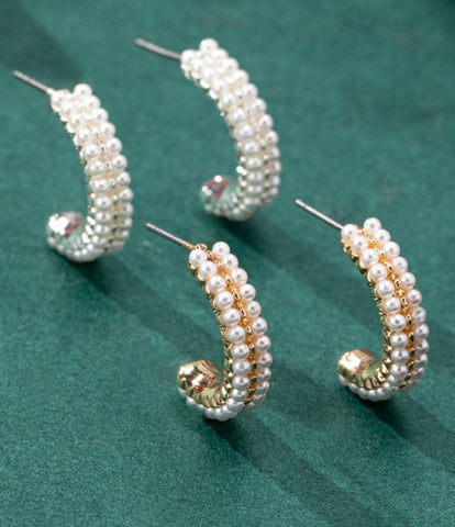 Pave Pearl Hoop