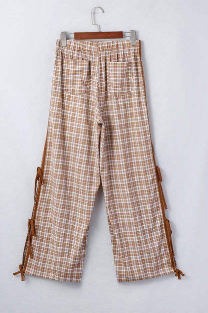 Pretty In Plaid Bow Tie Jogger Pants (S-XL)