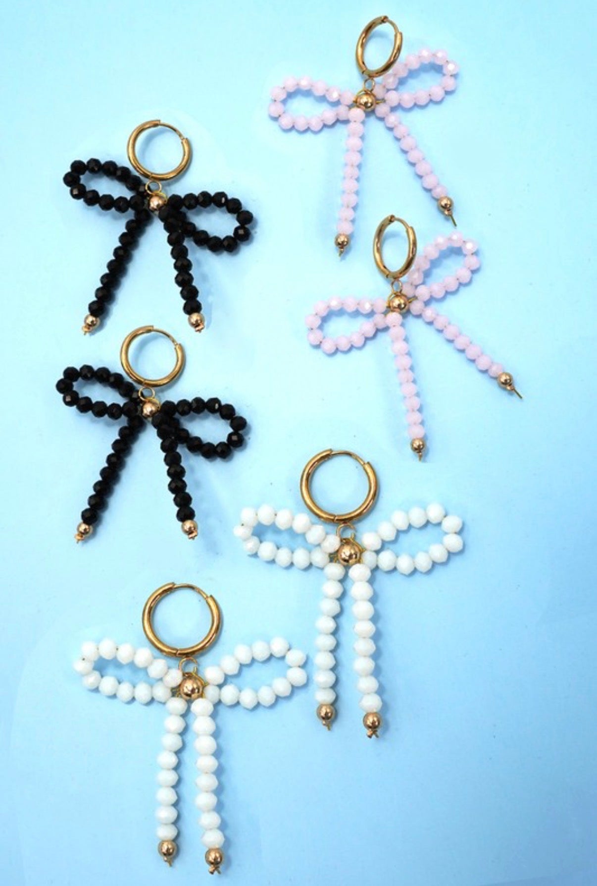 Beaded Bow Hoops