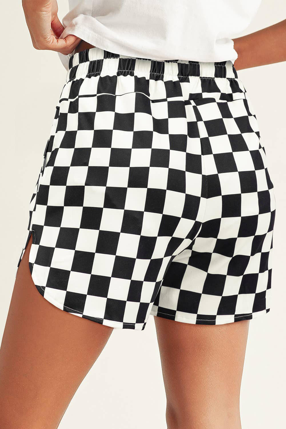 Checkered High Waisted Shorts
