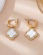 Rhinestone Clover Hoops