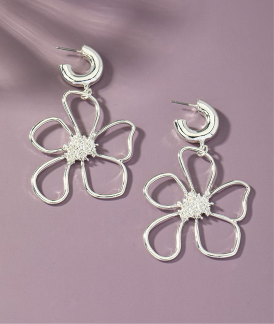 Silver Flower Drops