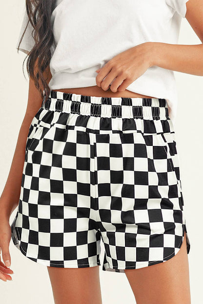 Checkered High Waisted Shorts