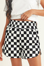 Checkered High Waisted Shorts