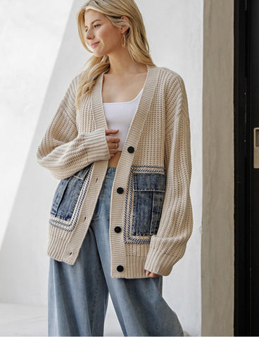 Denim Knit Cardi