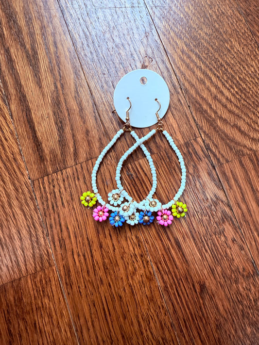 Daisy Bead Hoops