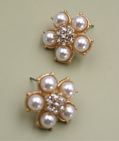 Pearl Rhinestone Stud