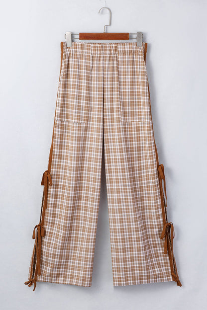 Pretty In Plaid Bow Tie Jogger Pants (S-XL)