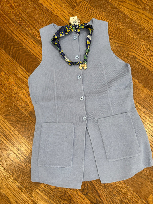 Baby Blue Button Blouse