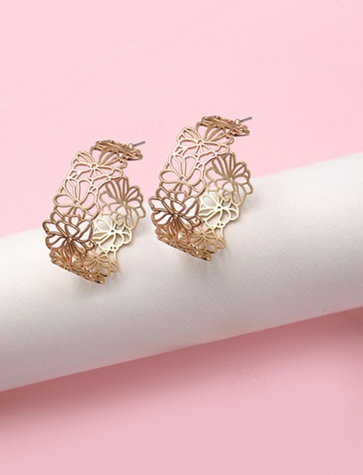 Flower Filigree Hoops