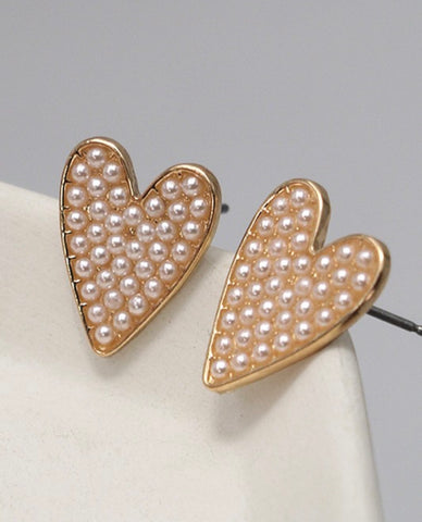 Hearts & Pearl Stud