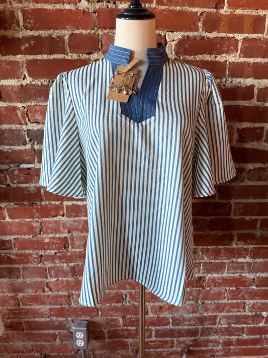 Stitched Flutter Blouse