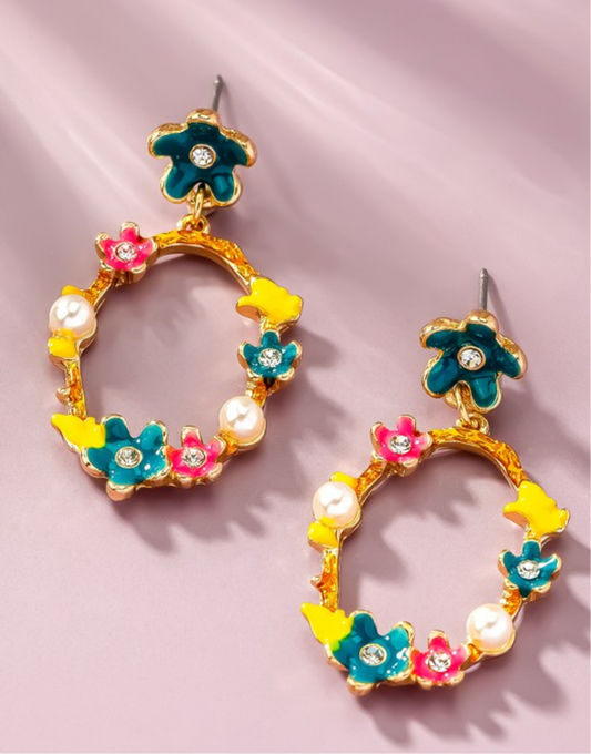Bold Flower Hoops
