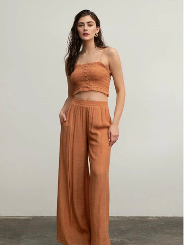 Terracotta Smocked Crop