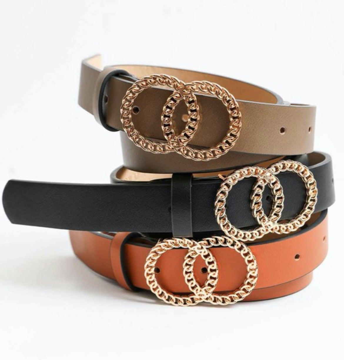 Double Chain Buckle Belt