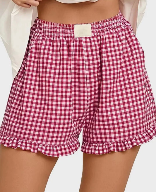Gingham Frilled Shorts