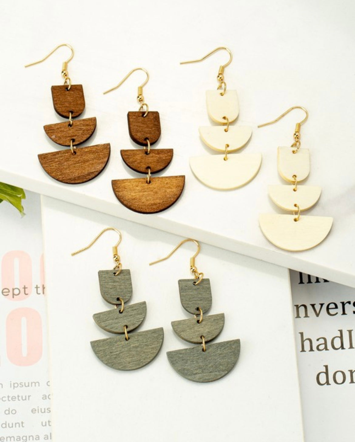 Wooden Dangle Drops